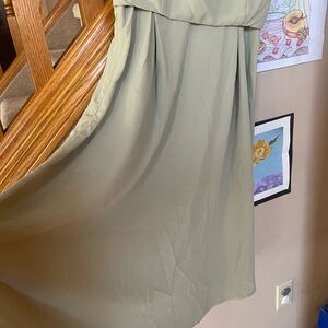 Elegant Olive Green Strapless Dress